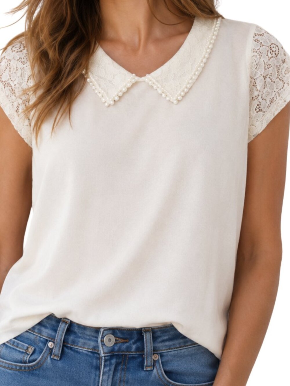 Lace & Pearls Soft Romantic Top by Rue21